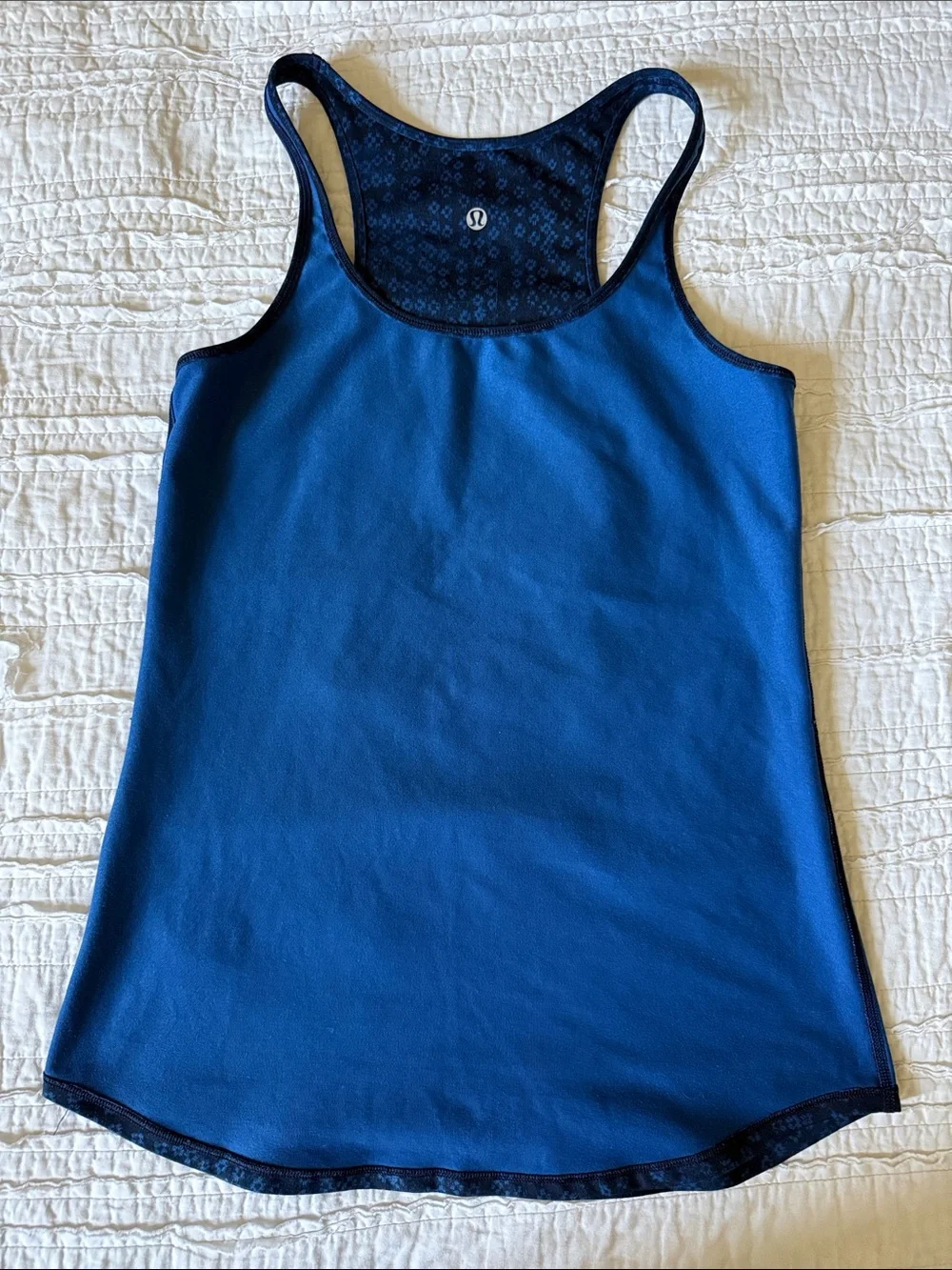 lululemon athletica Navy Blue Micro-Pattern Racerback Tank